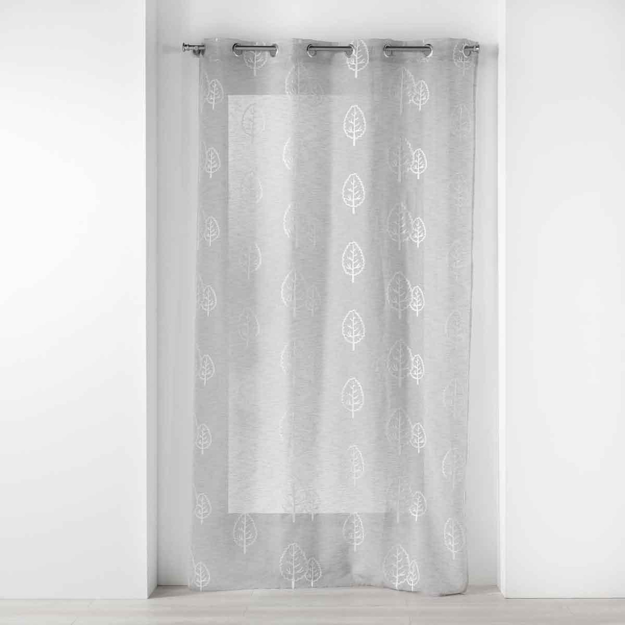 Douceur d'Intérieur Rideau voilage à œillets  sonata  140x240cm gris