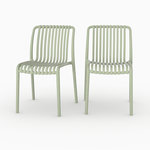 MAISON PAVANE Lot de 2 chaises de jardin empilables en plastique vert pastel-Duli