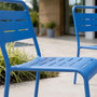 Voir la diapositive 5 : CONCEPT USINE Ensemble de 4 chaises de jardin empilables bleues BERGAME