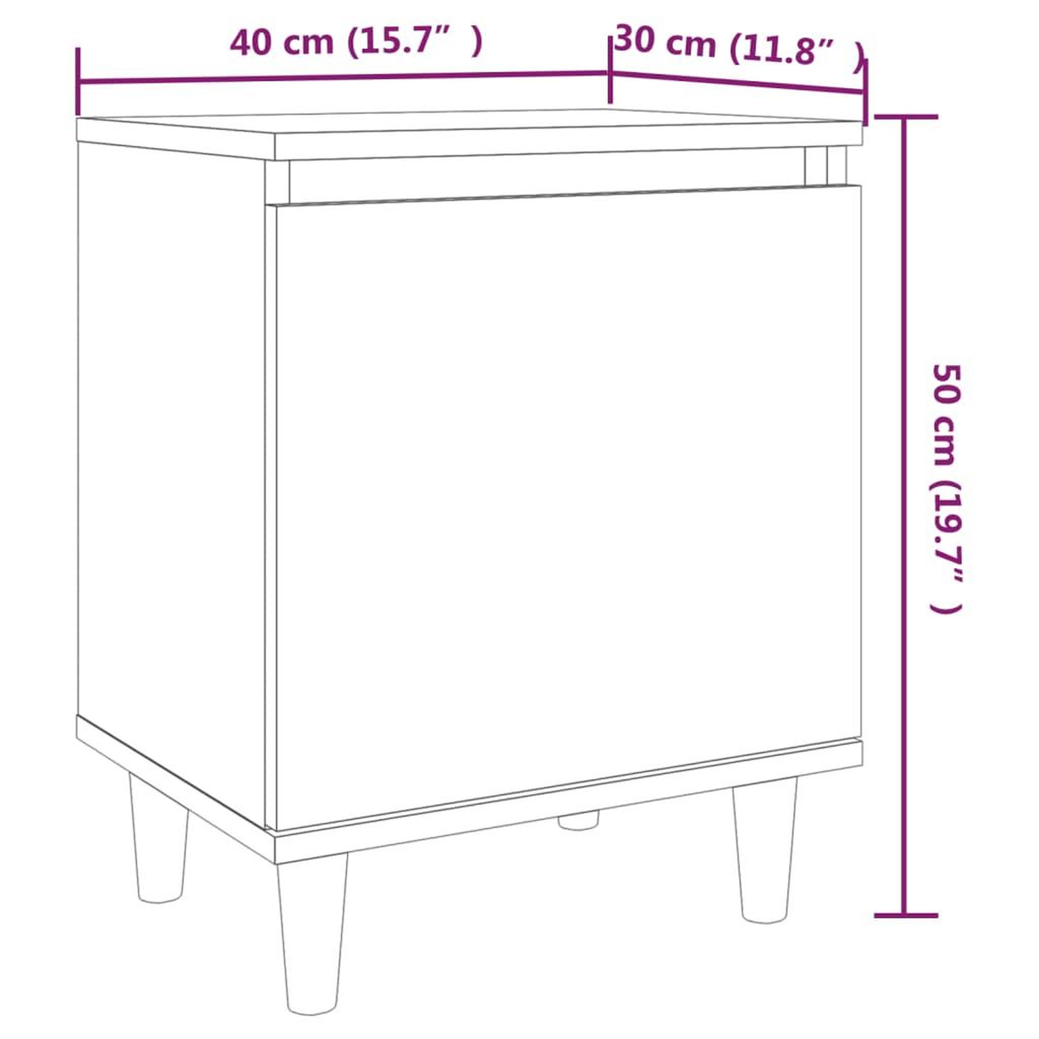 Voir la diapositive 6 : VIDAXL Table de chevet avec pieds en bois Chene marron 40x30x50 cm