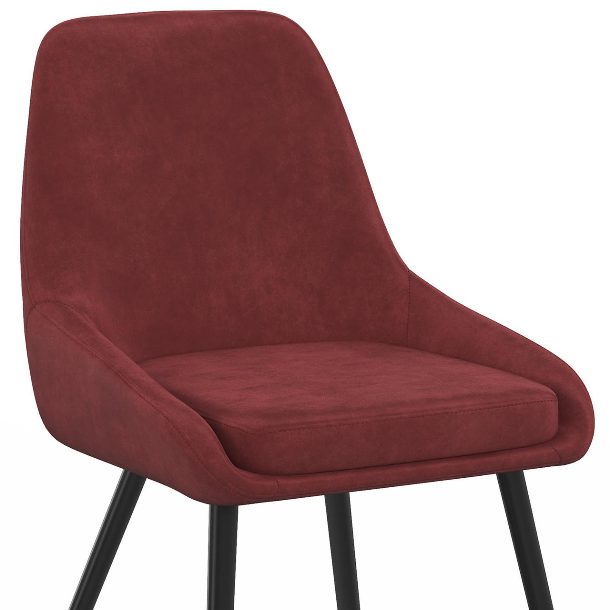 Voir la diapositive 6 : ID MARKET Lot de 6 chaises THALYA en velours bordeaux avec accoudoirs