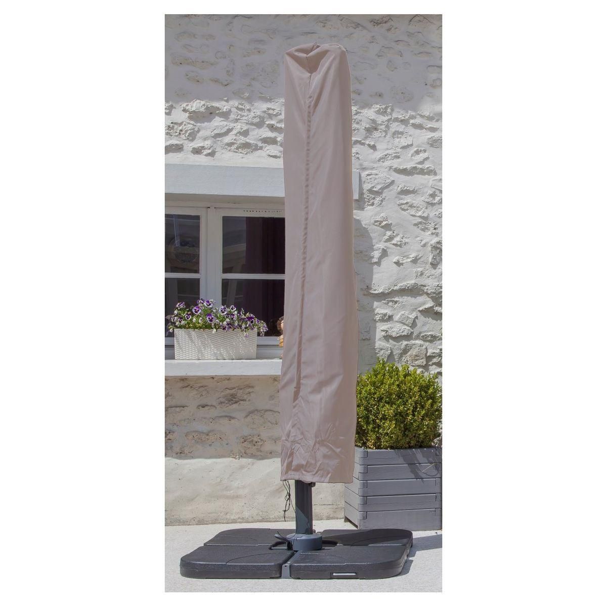 Parasol déporté carré orientable taupe 3x3m