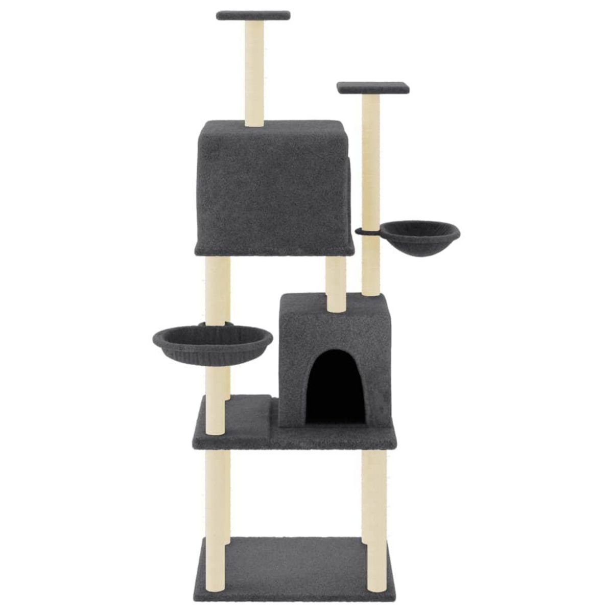 VIDAXL Arbre a chat avec griffoirs en sisal Gris fonce 180 cm