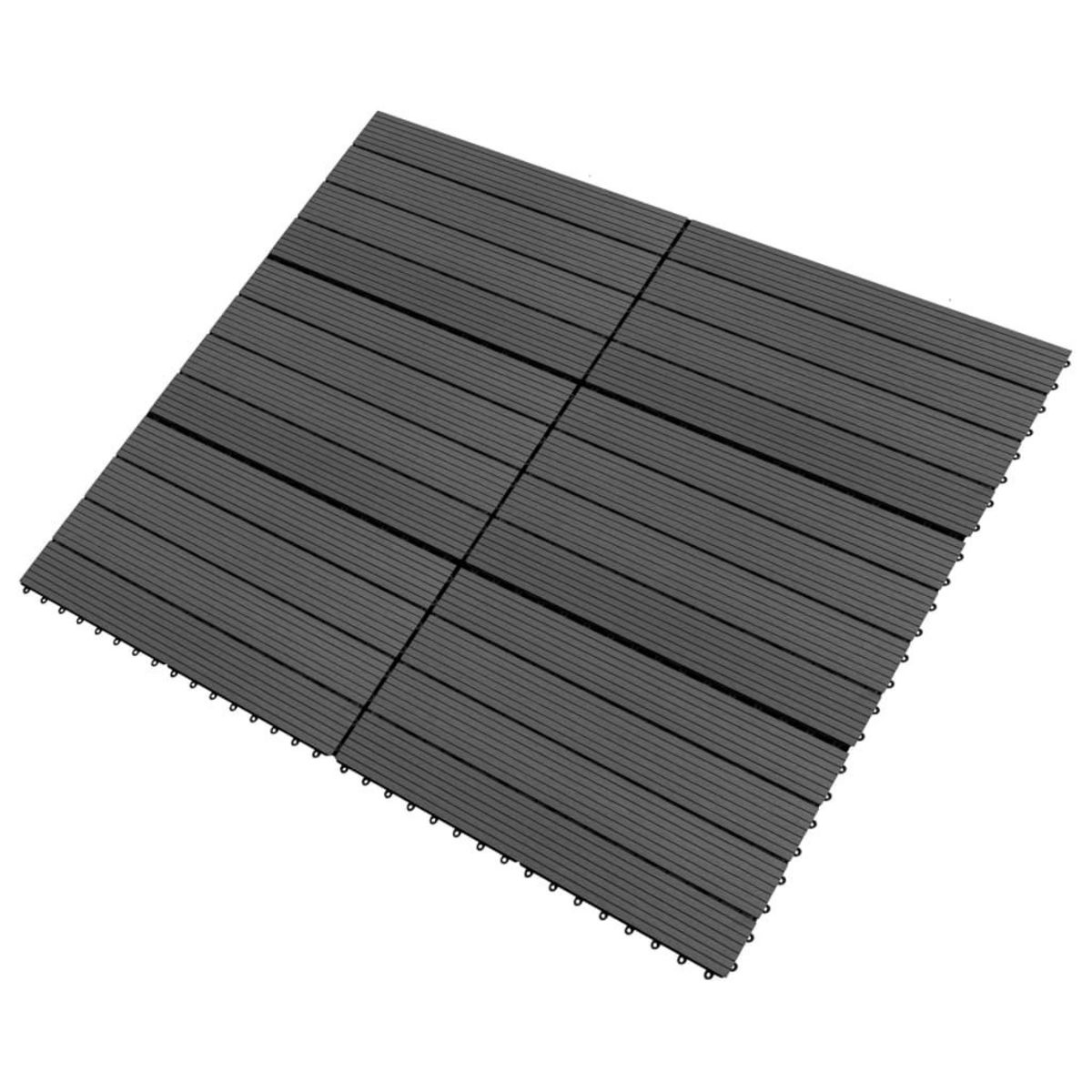 VIDAXL Carreaux de terrasse 6 pcs WPC 60x30 cm 1,08 m^2 Noir