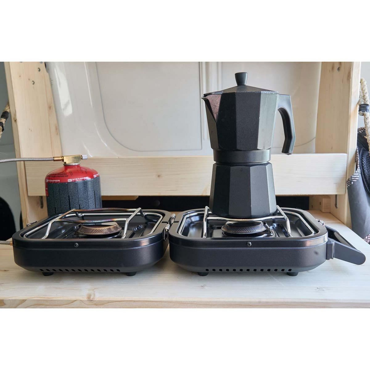 Kemper Réchaud gaz 2 feux 4600W pliable Camping KEMPER