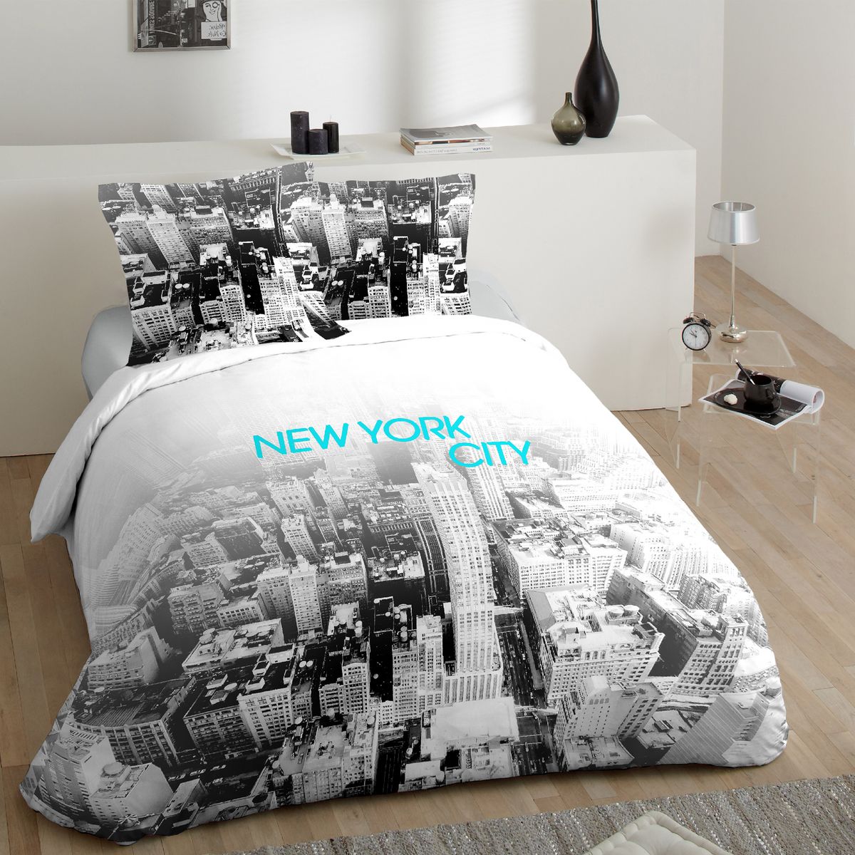 Parure housse de couette coton NEW YORK CITY