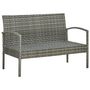 Voir la diapositive 5 : VIDAXL Salon de jardin 4 pcs avec coussins resine tressee gris