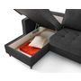 Voir la diapositive 3 : LISA DESIGN Anna - canapé panoramique d'angle droit 7 places convertible avec coffre en velours texturé