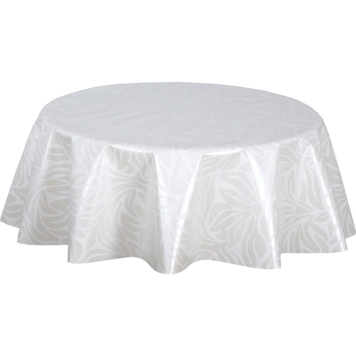 HABITABLE Nappe en toile cirée ronde motif feuillage ULYSSE - Diam. 150 cm