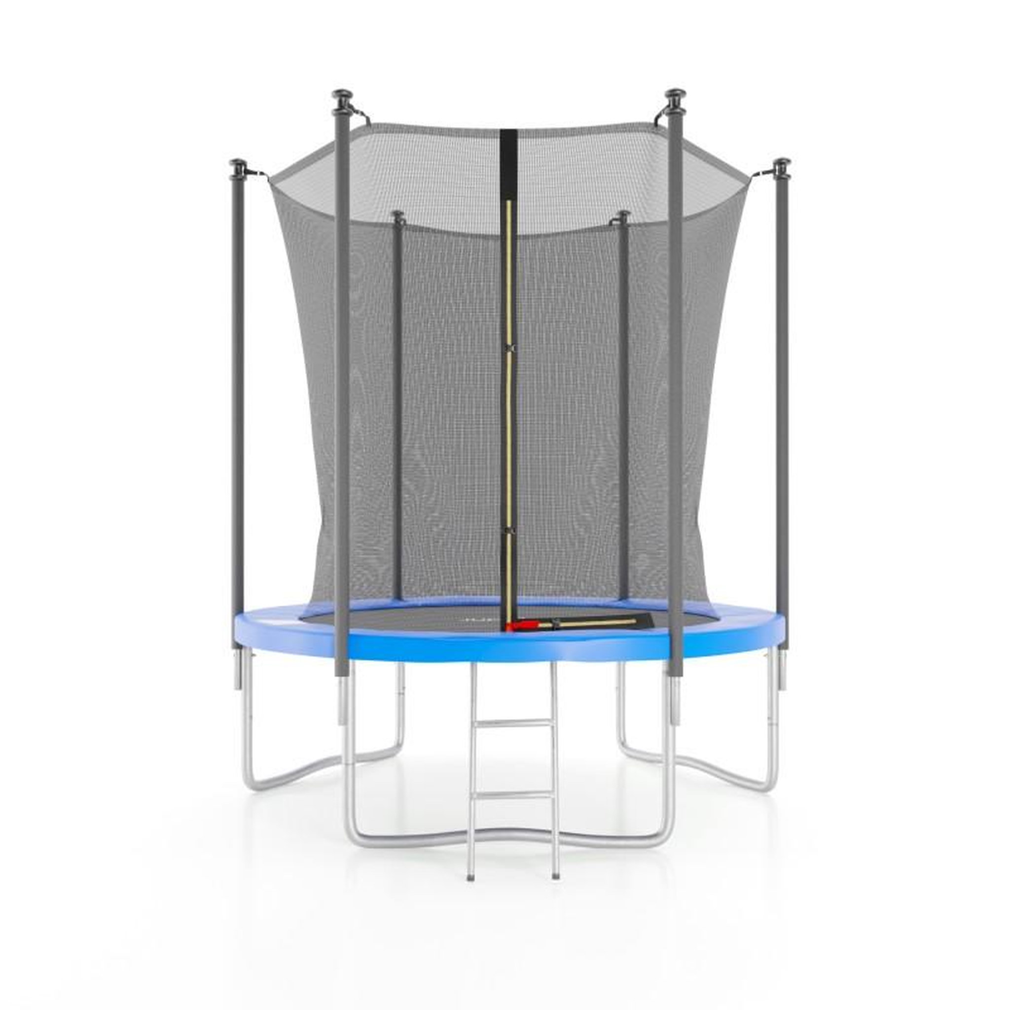 Voir la diapositive 1 : JUMP4FUN Trampoline de jardin ø185 cm / 6FT avec Filet intérieur, Matelas de protection et Echelle