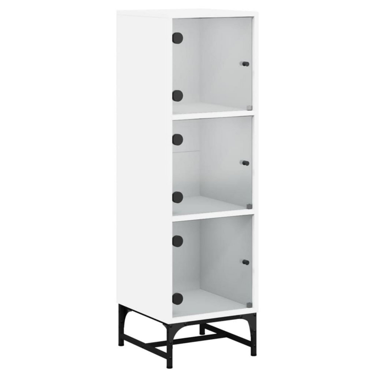 VIDAXL Buffet avec portes en verre blanc 35x37x120 cm