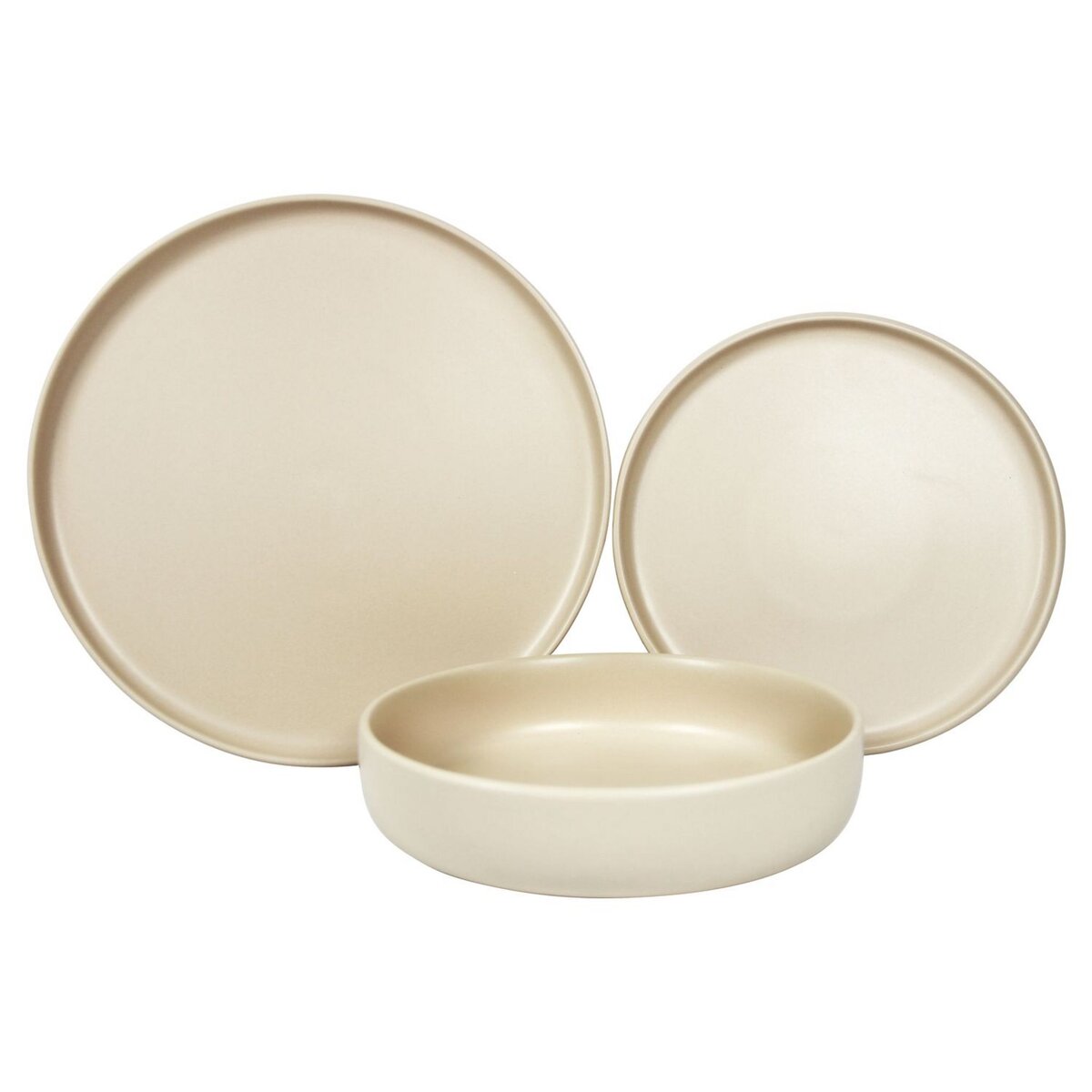 ACTUEL Service d'assiette 18 pièces grès beige