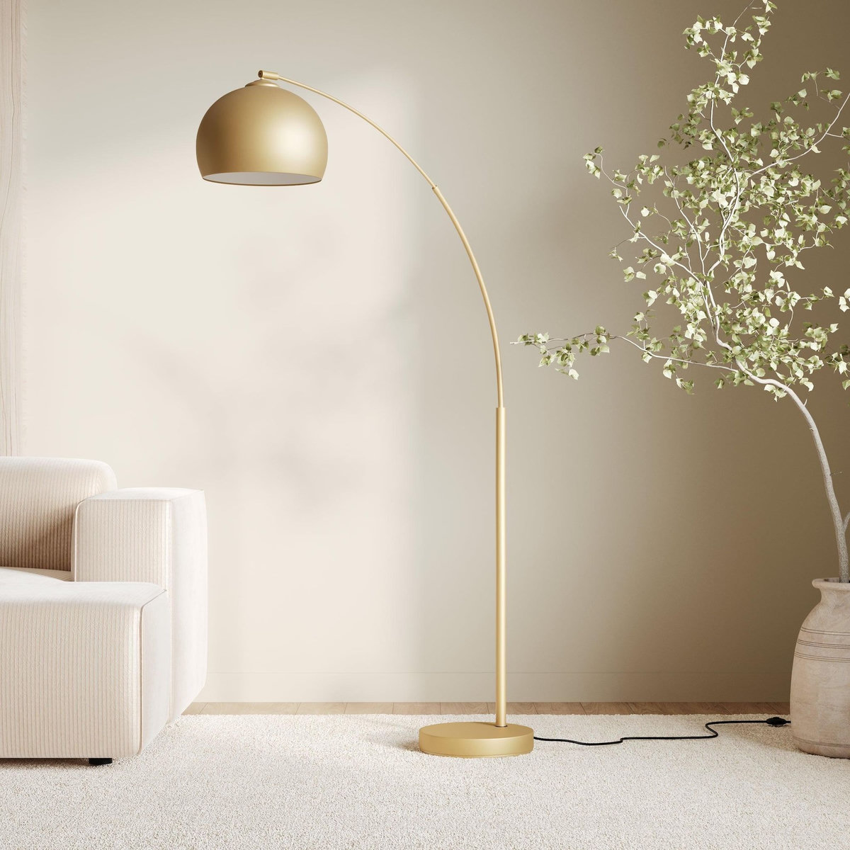 Rendez vous déco Lampadaire en métal couleur noir et laiton - Dinard