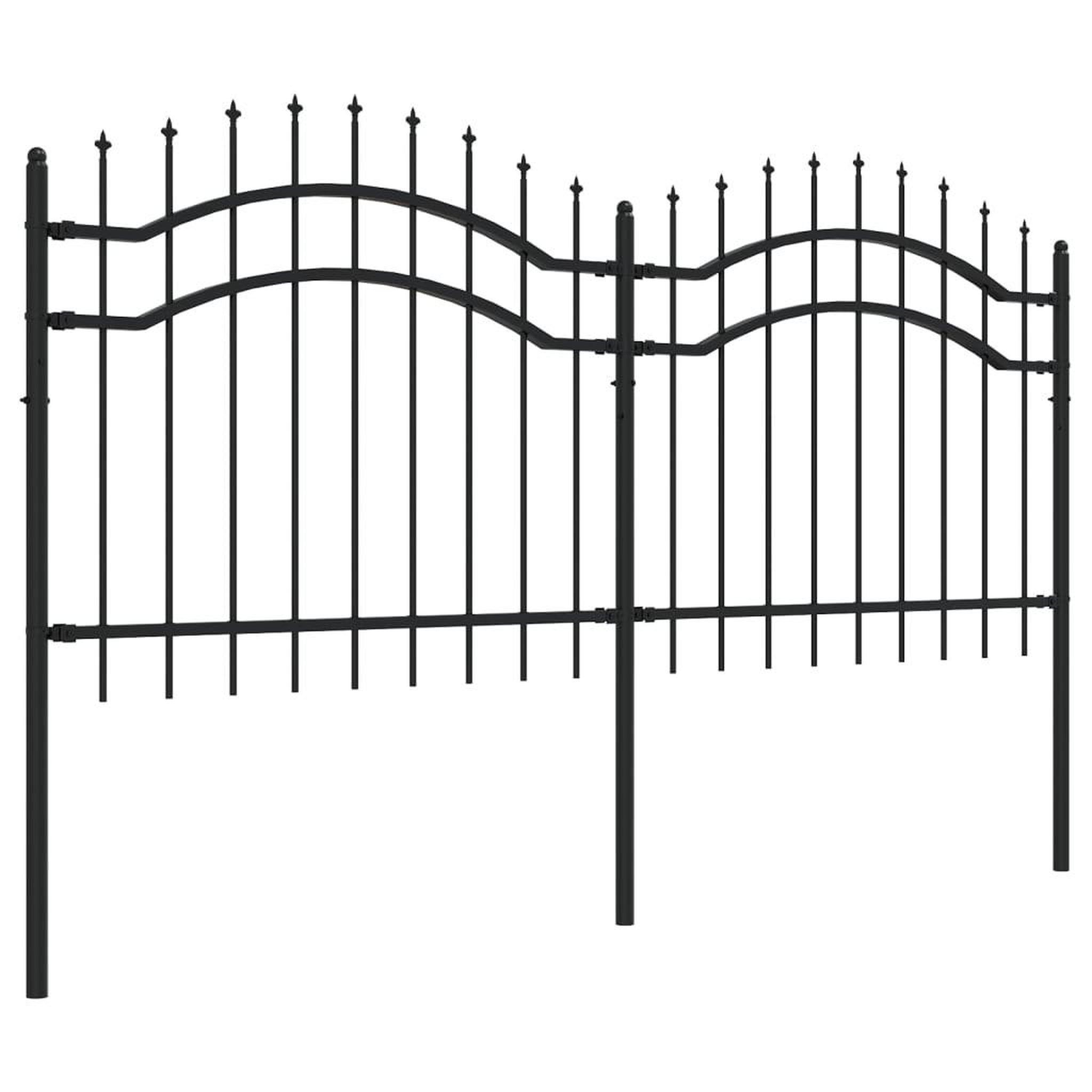 Voir la diapositive 3 : VIDAXL Cloture de jardin avec sommet de lance Noir 140 cm
