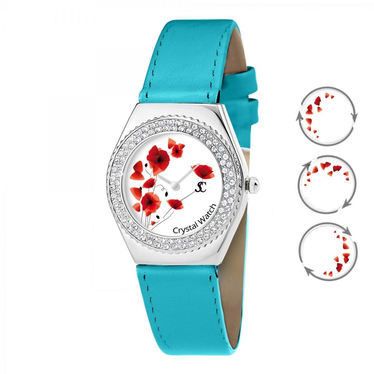 SC CRYSTAL Montre Alysson Coquelicot mouvement tournant SC