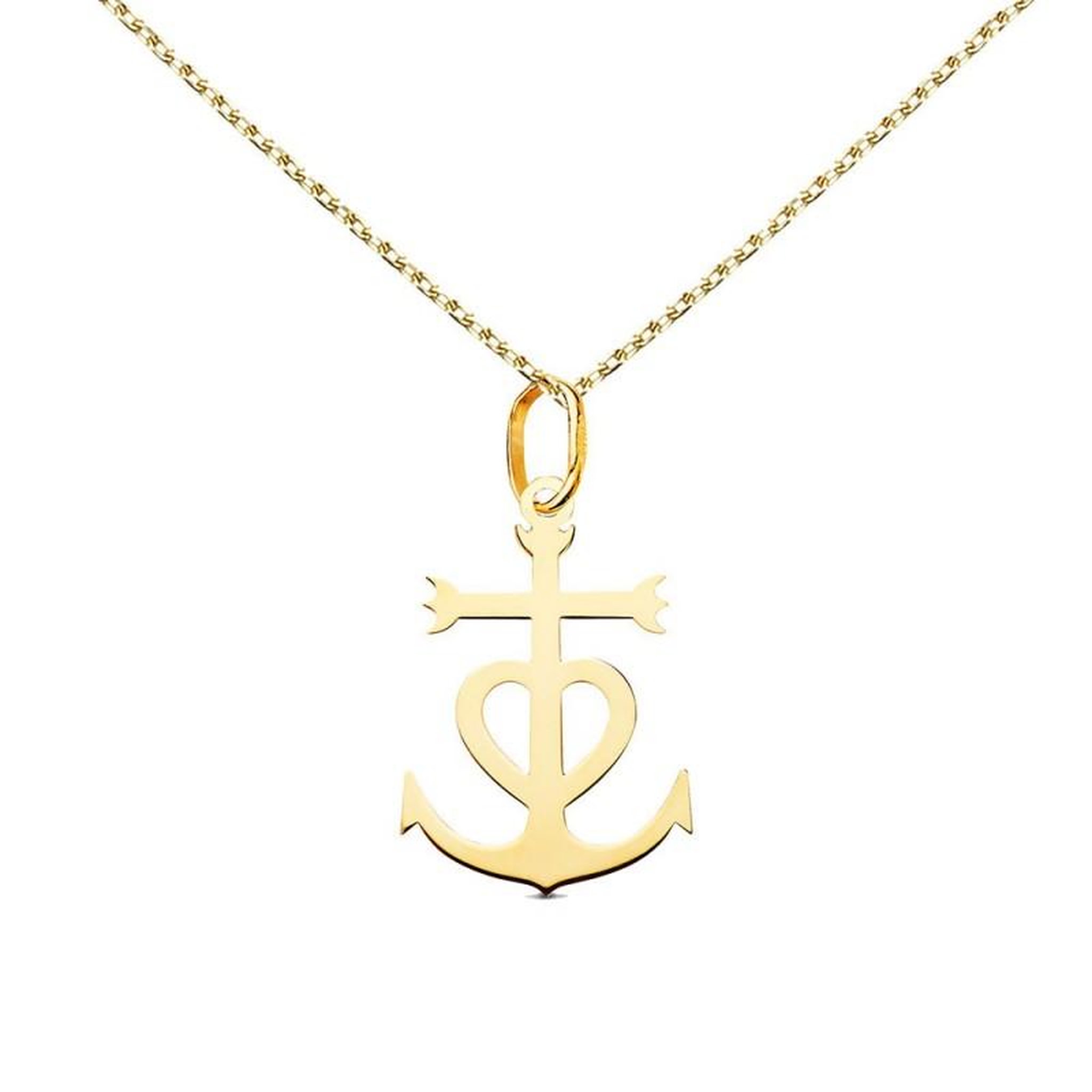 L'ATELIER D'AZUR Collier - Médaille Croix Camarguaise Or 18 Carats 750/000 Jaune - Chaine Dorée