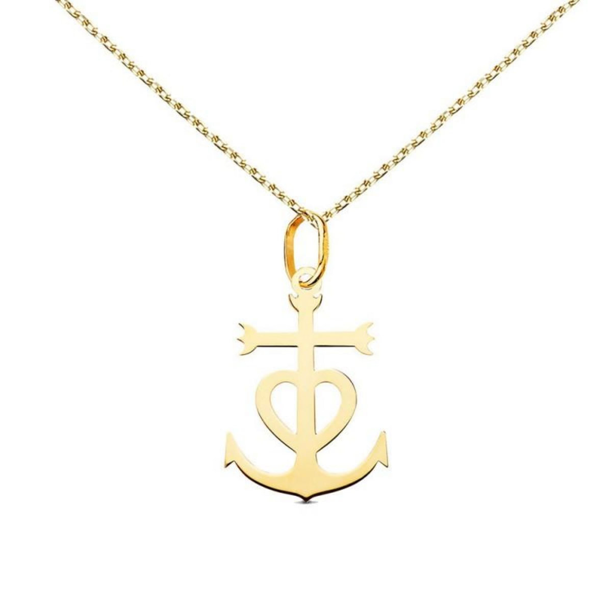 L'ATELIER D'AZUR Collier - Médaille Croix Camarguaise Or 18 Carats 750/000 Jaune - Chaine Dorée