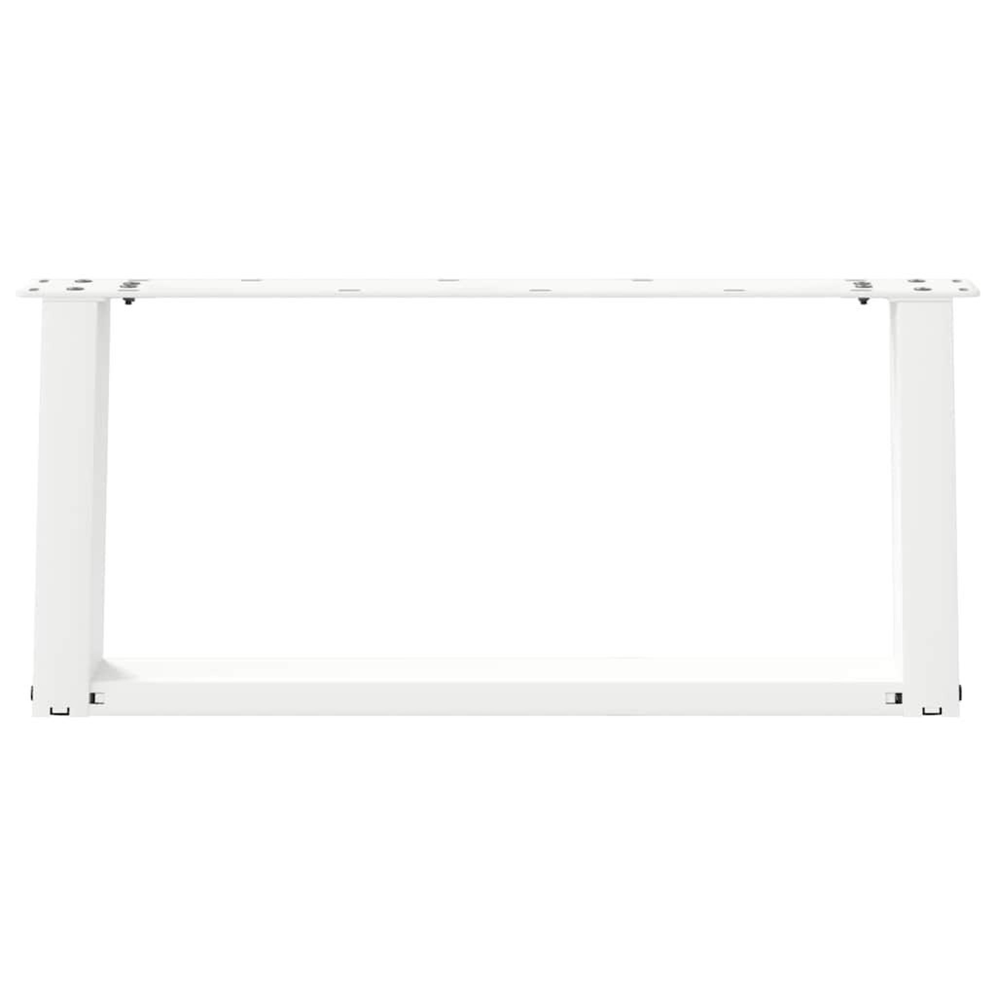 Voir la diapositive 5 : VIDAXL Pieds de table basse forme de U 2 pcs blanc 60x(30-31) cm acier