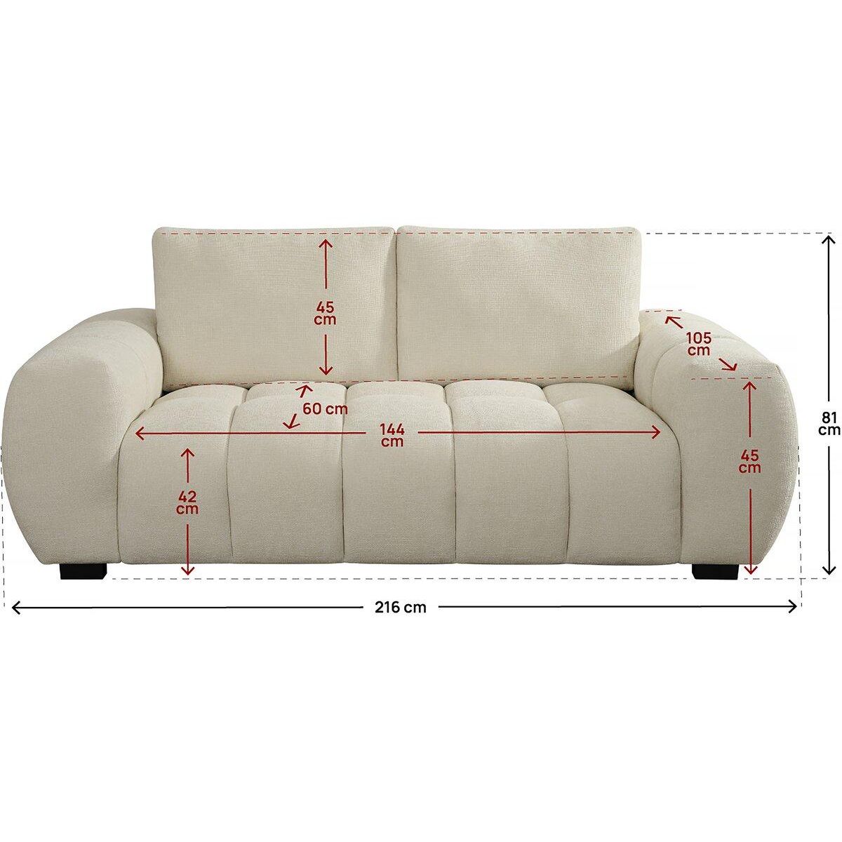 Habitat et Jardin Canapé en tissu chenille  Cambon  - 3 places - Beige