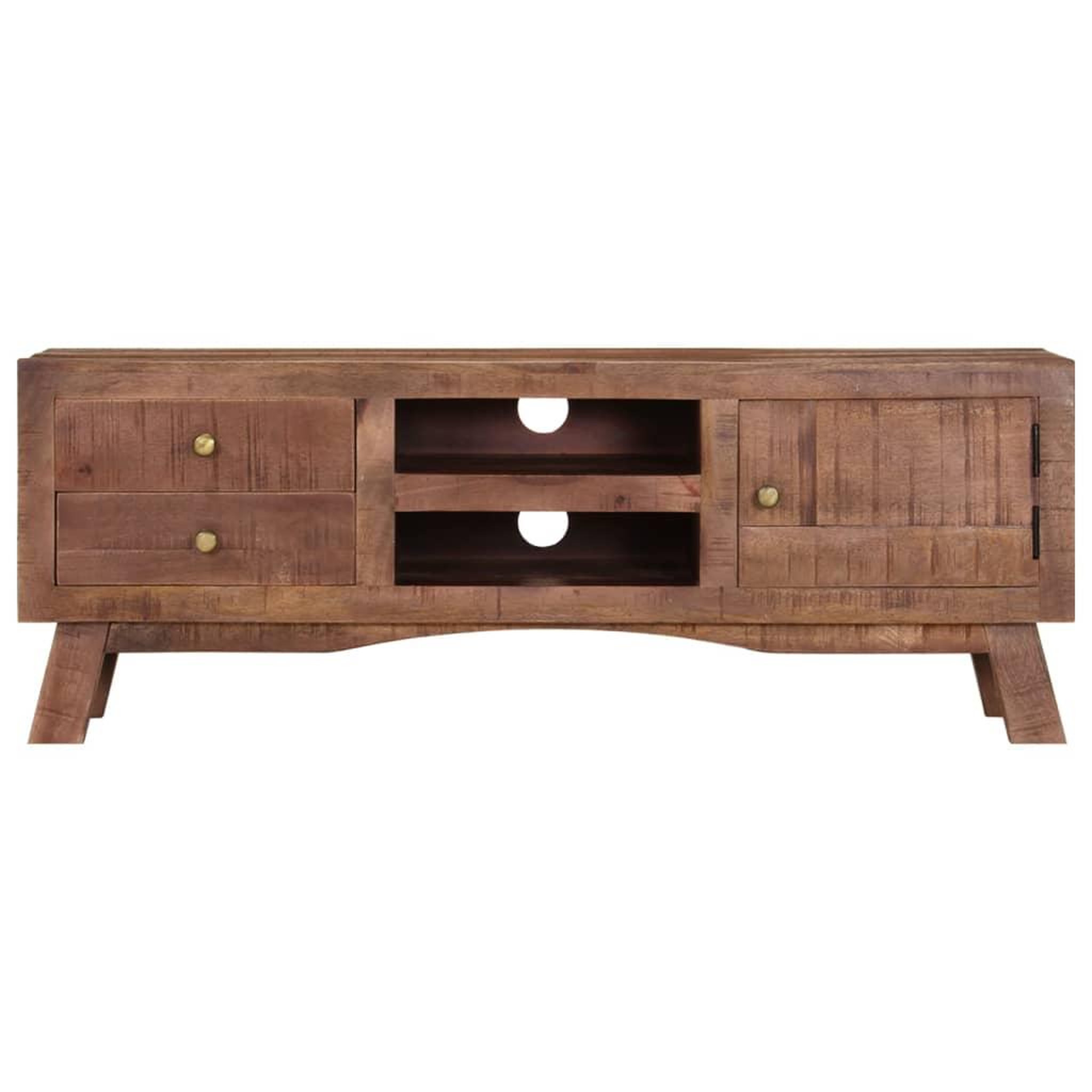 Voir la diapositive 4 : VIDAXL Meuble TV 110x30x40 cm Bois de manguier brut