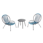 CONCEPT USINE Ensemble de 2 fauteuils + 1 table basse bleu RETE