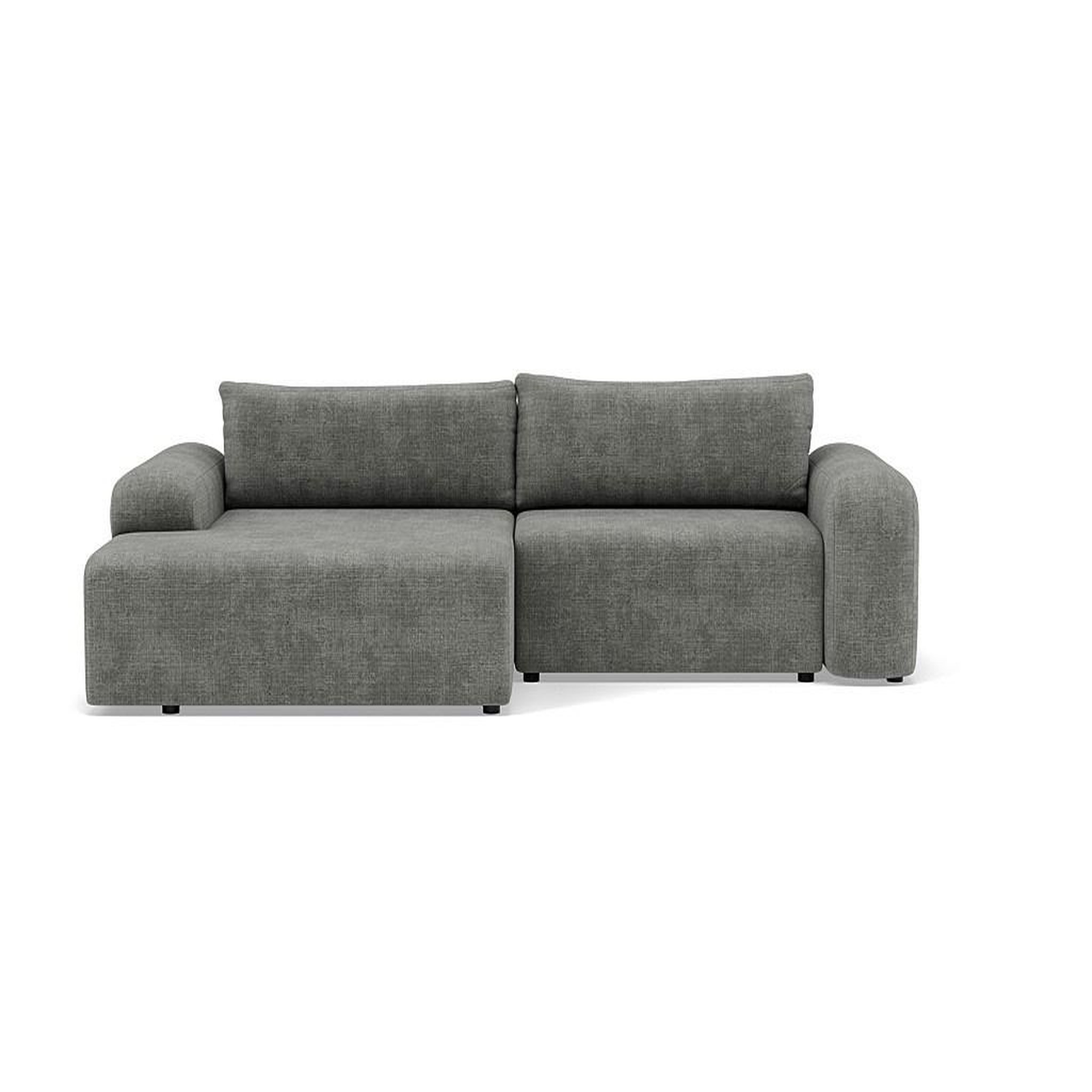 Voir la diapositive 1 : BEST MOBILIER Rebecca - canapé d'angle gauche 4 places convertible avec coffre en velours texturé