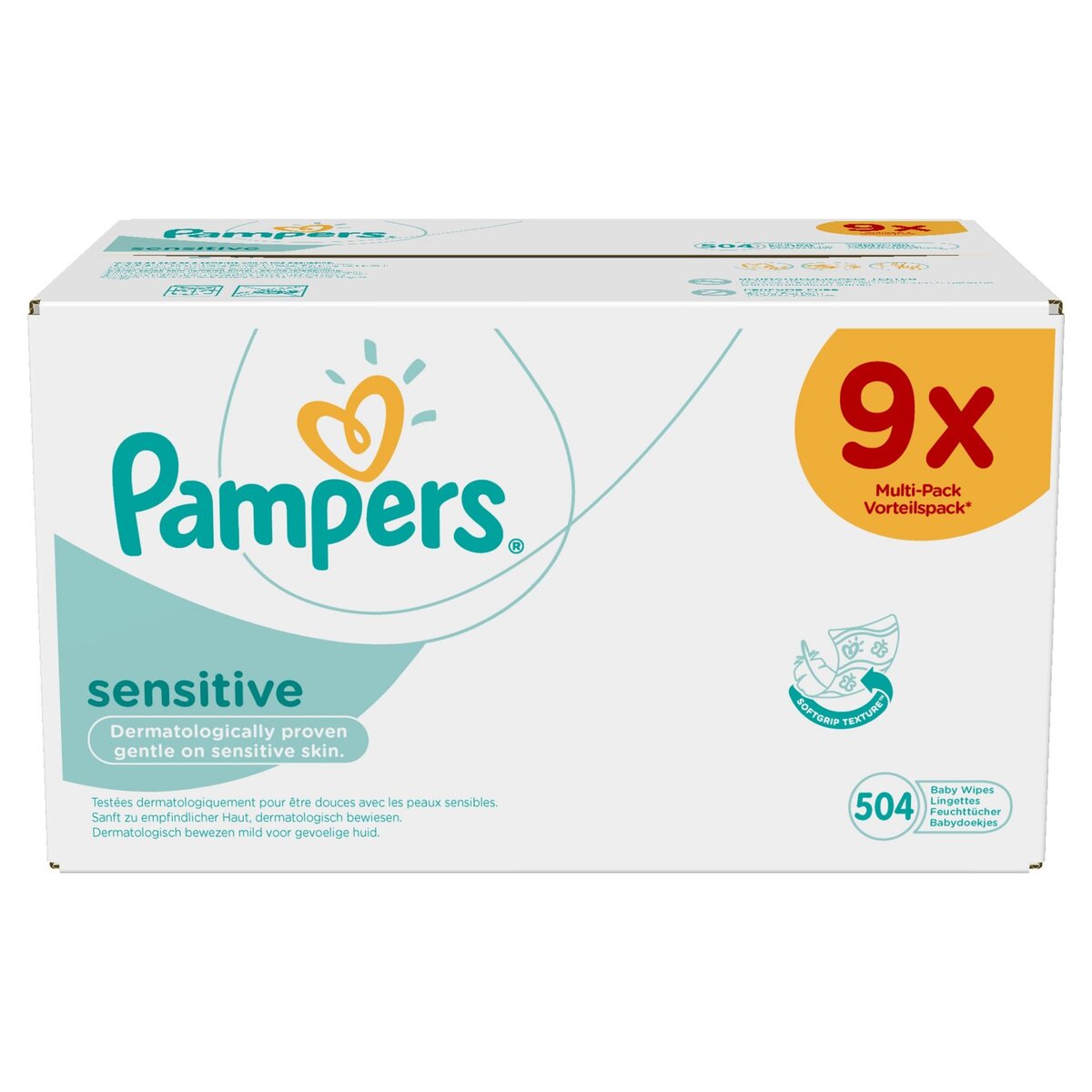 PAMPERS Lingettes Sensitive 9 paquets de 56 lingettes