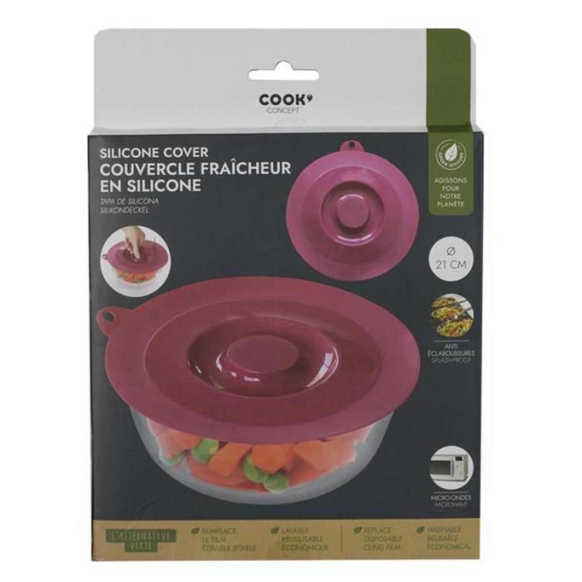 Paris Prix Couvercle en Silicone  Fraîcheur  21cm Rouge