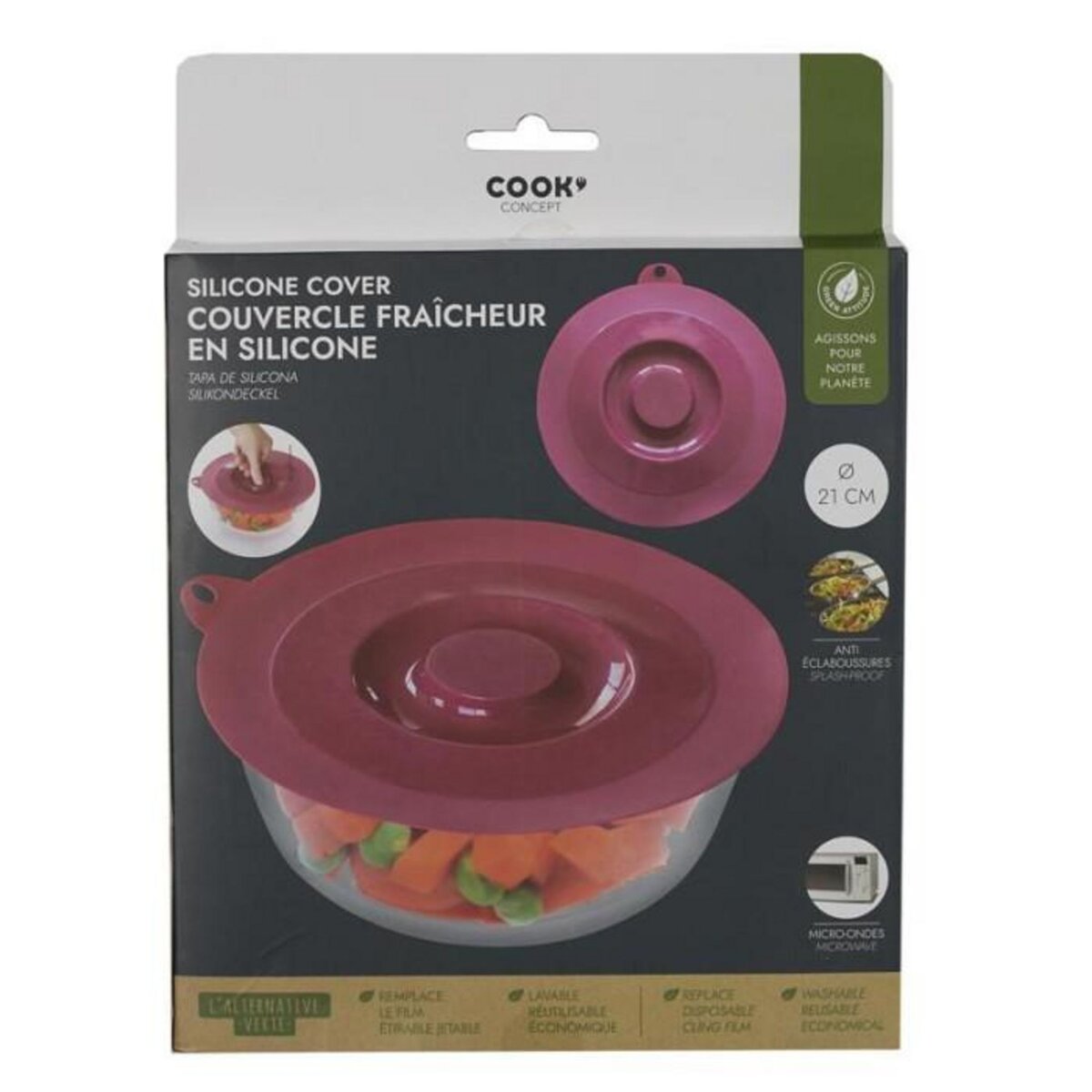 Paris Prix Couvercle en Silicone  Fraîcheur  21cm Rouge