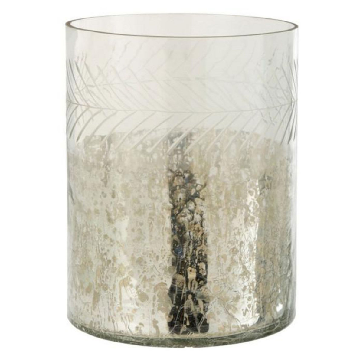 Paris Prix Photophore en Verre Déco  Craquelé  27cm Argent