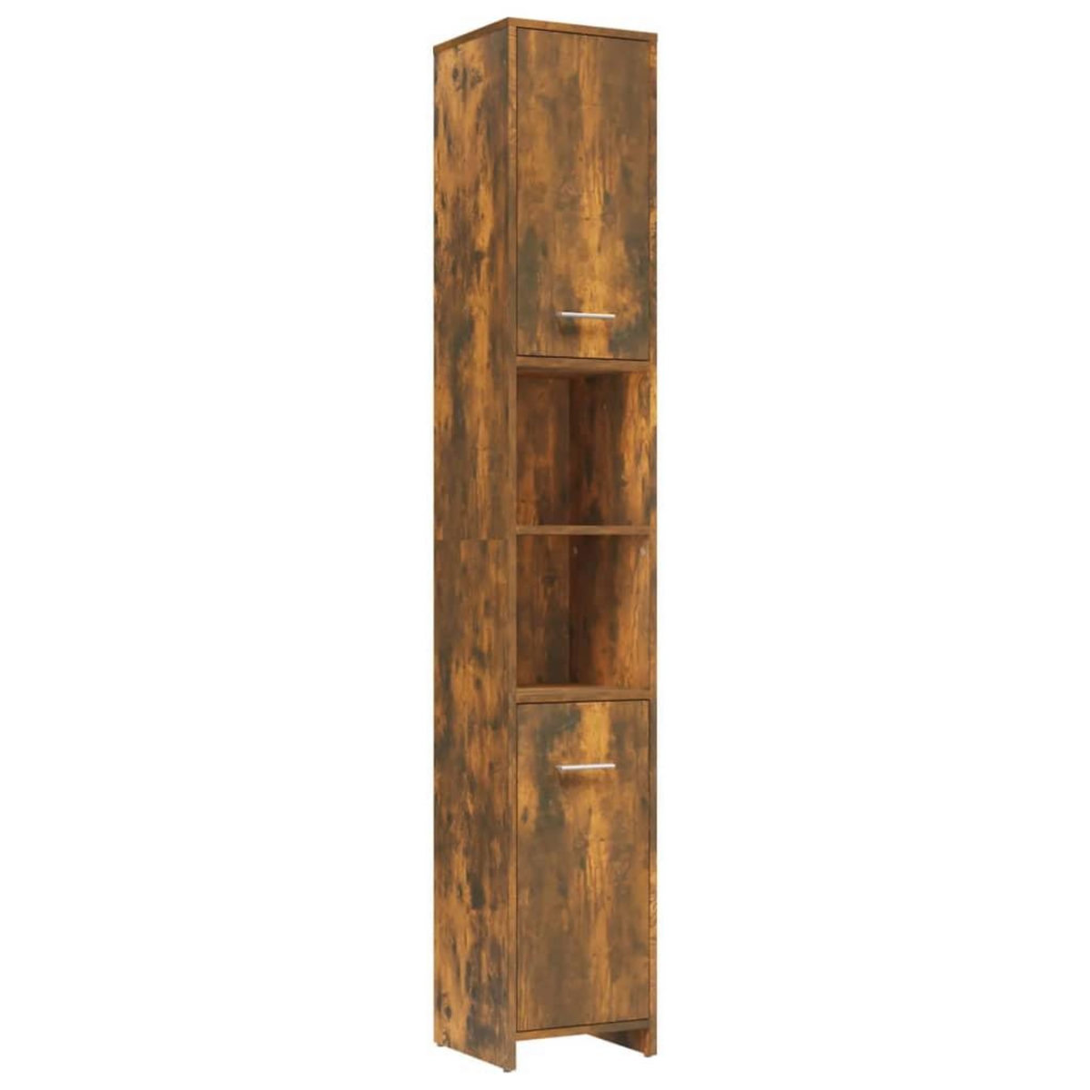 VIDAXL Armoire de bain Chene fume 30x30x183,5 cm Bois d'ingenierie