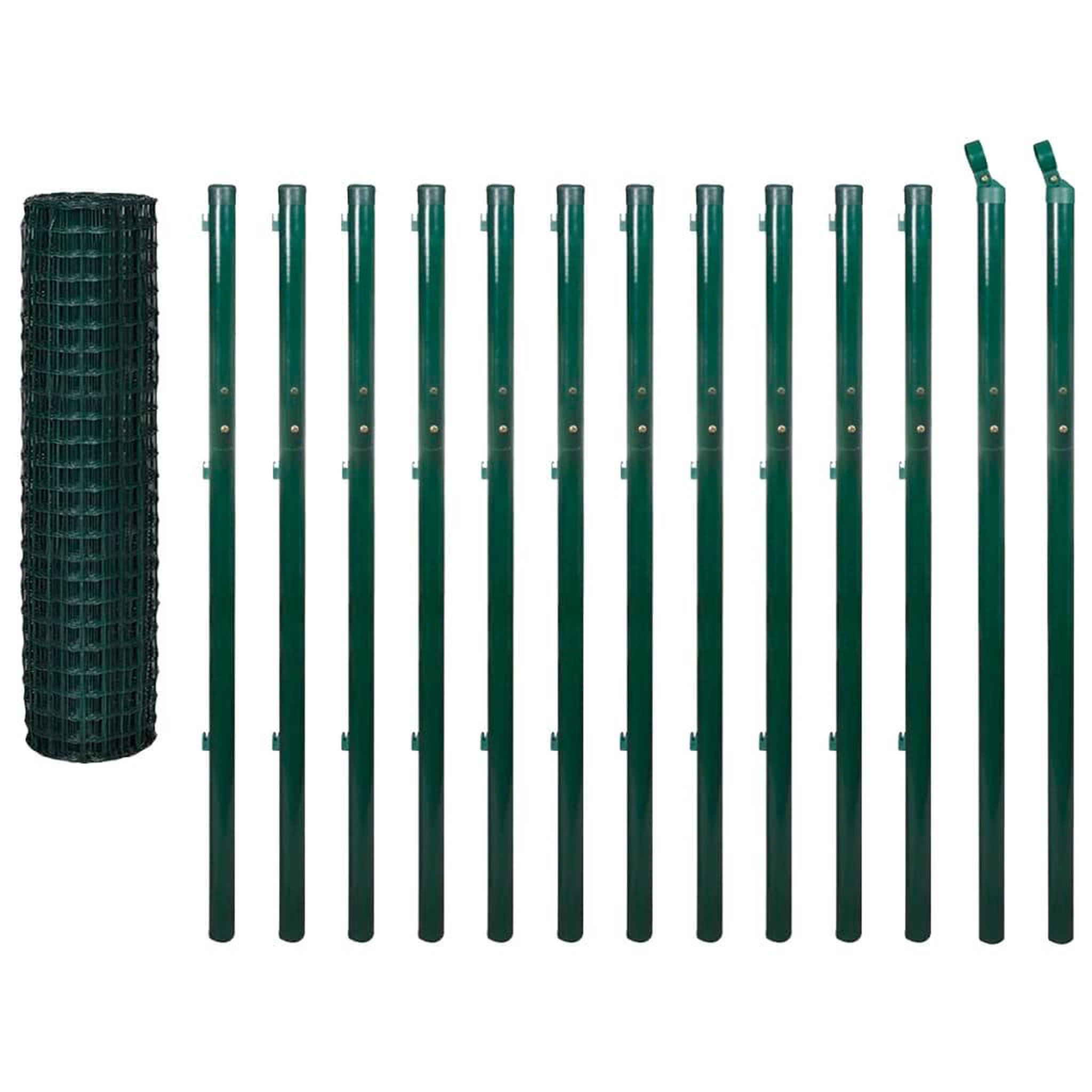 Voir la diapositive 2 : VIDAXL Cloture Euro Acier 25 x 1,7 m Vert