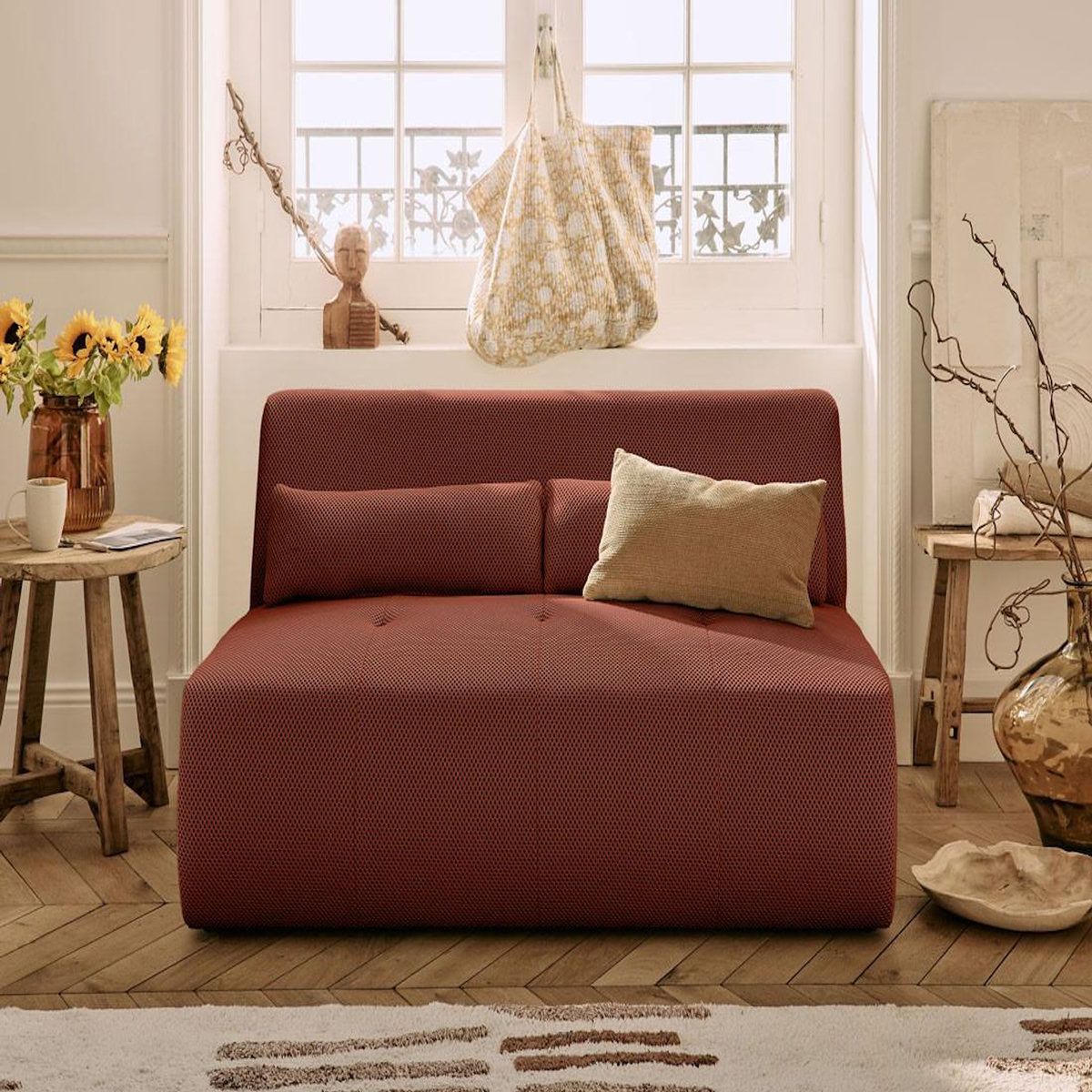 LISA DESIGN Onyx - canapé droit 2 places - en tissu mailles 3d