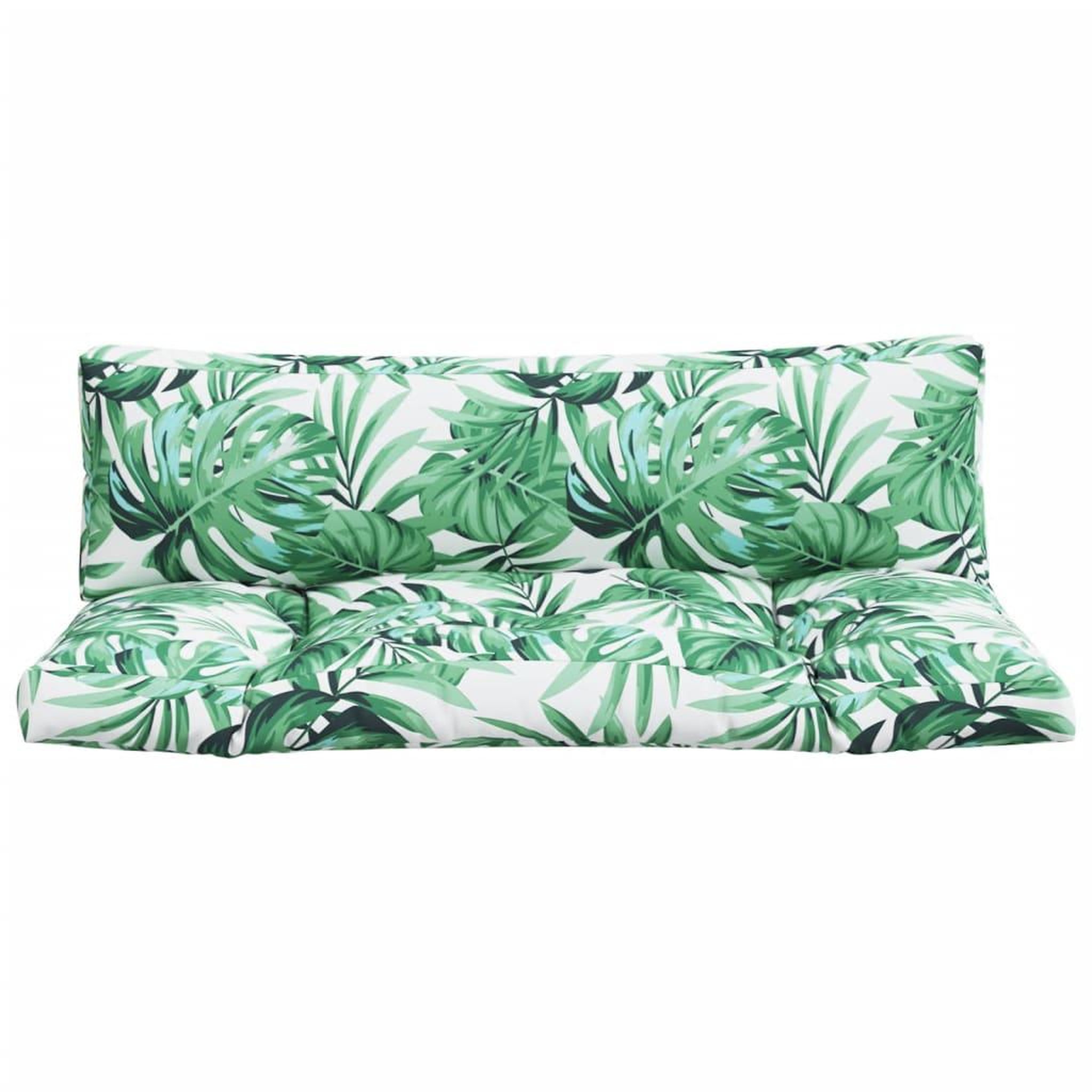 Voir la diapositive 4 : VIDAXL Coussins de palette lot de 2 motif de feuilles tissu