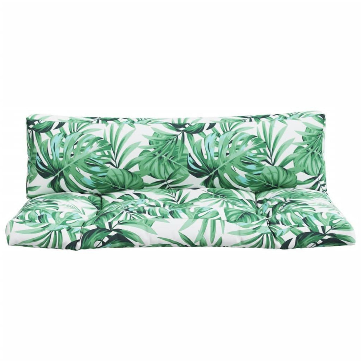 VIDAXL Coussins de palette lot de 2 motif de feuilles tissu