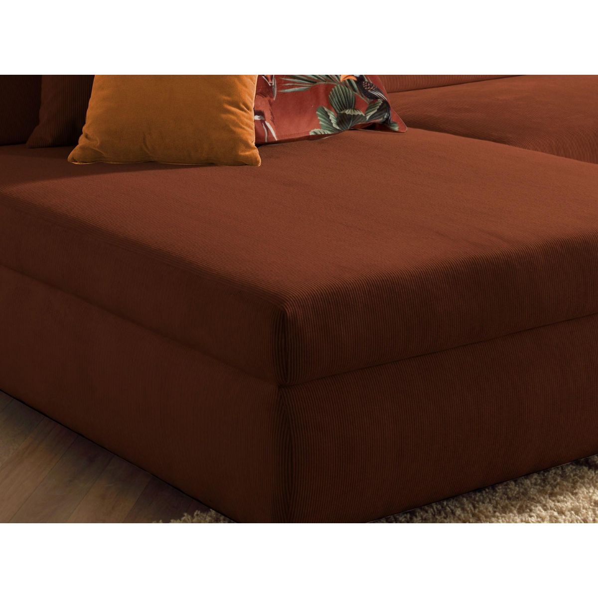 LISA DESIGN Malcom - canapé panoramique d'angle droit - en velours côtelé