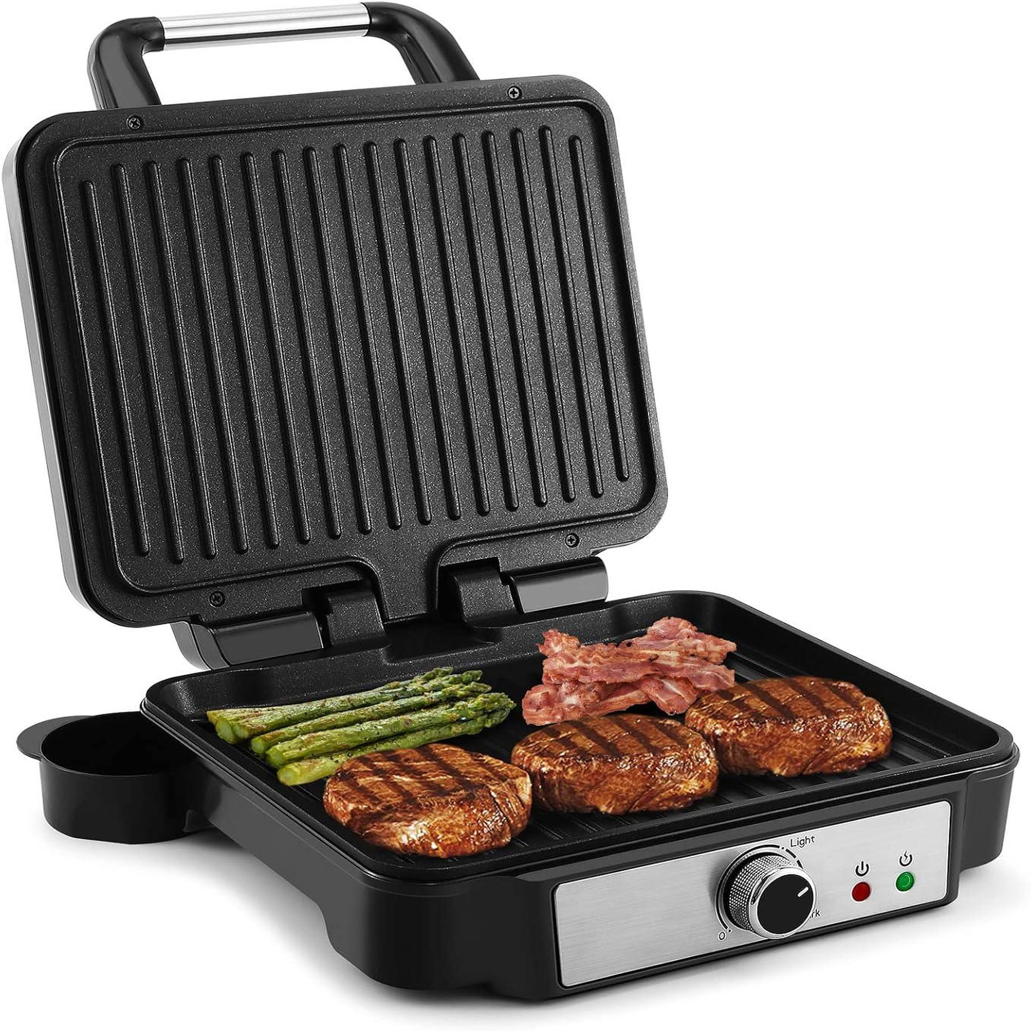 YASHE Gril de contact 1800 W, 4 tranches, ouverture 180°