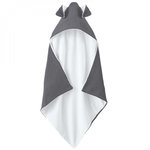 Monsieur Bébé Cape, sortie de bain pour bébé intérieur 100 % coton - 100 x 100 cm - Lapin - Gris