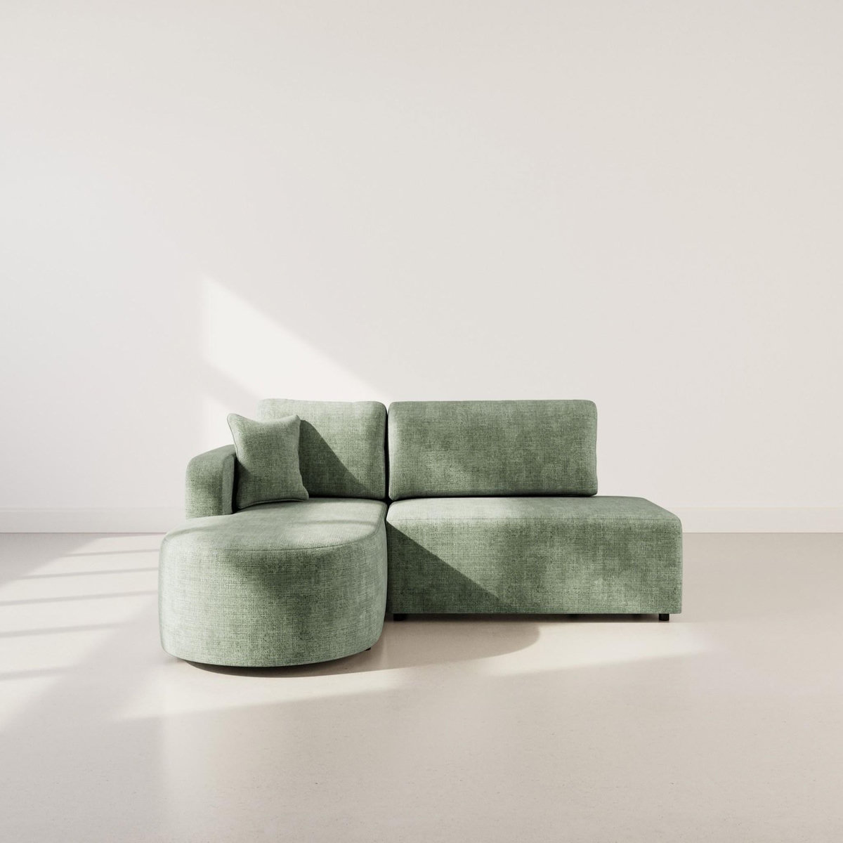 BEST MOBILIER Miro - canapé d'angle gauche 4 places convertible avec coffre en velours texturé