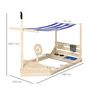 Voir la diapositive 3 : OUTSUNNY Bac à sable bateau de pirate en bois avec jeu de cuisine et 6 accessoires