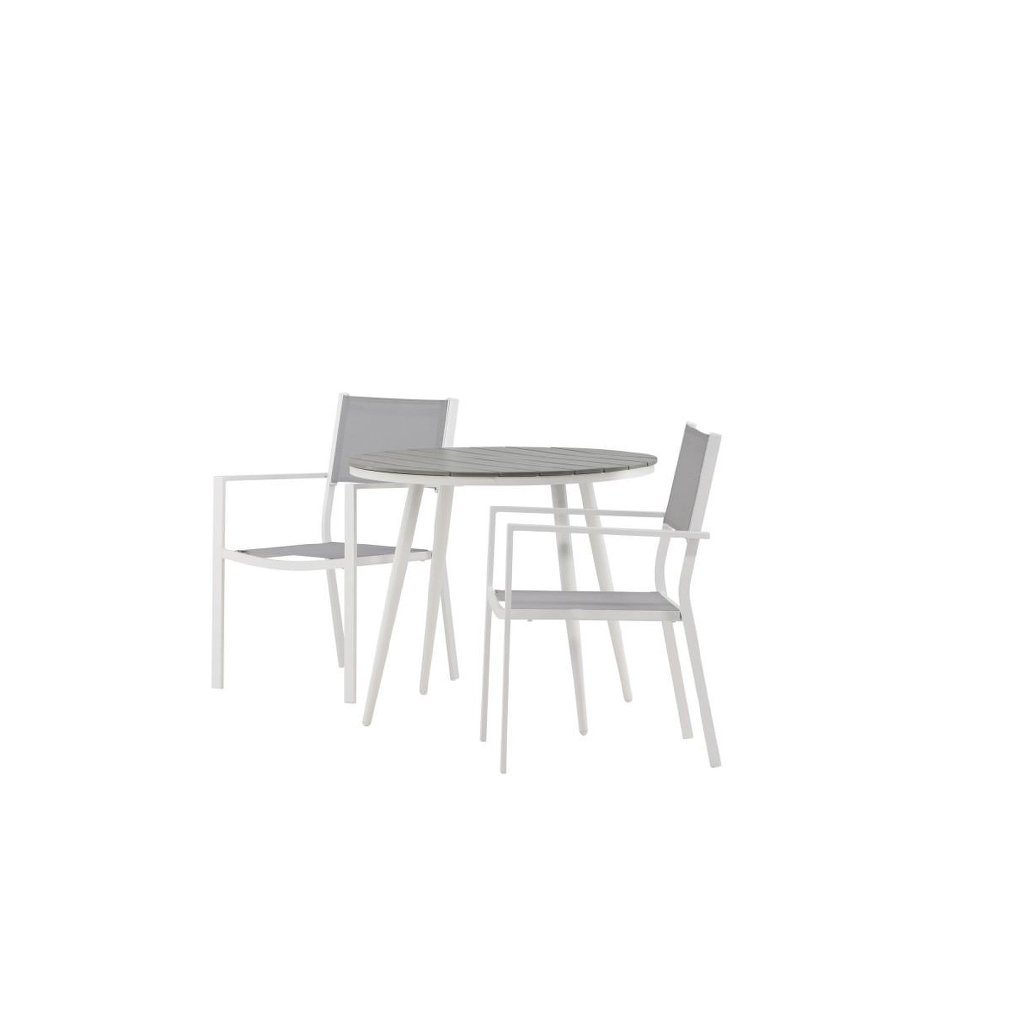 Voir la diapositive 6 : Paris Prix Ensemble table de jardin & 2 chaises  break & copacabana  90cm gris