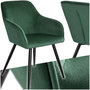 Voir la diapositive 1 : tectake Chaise style scandinave rembourrée aspect velours vert foncé/noir