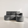 Voir la diapositive 2 : LISA DESIGN Mahina - canapé d'angle droit 4 places convertible avec coffre en tissu texturé