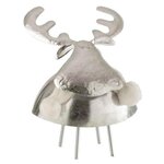 Paris Prix Statuette Déco  Cerf  24cm Argent & Blanc
