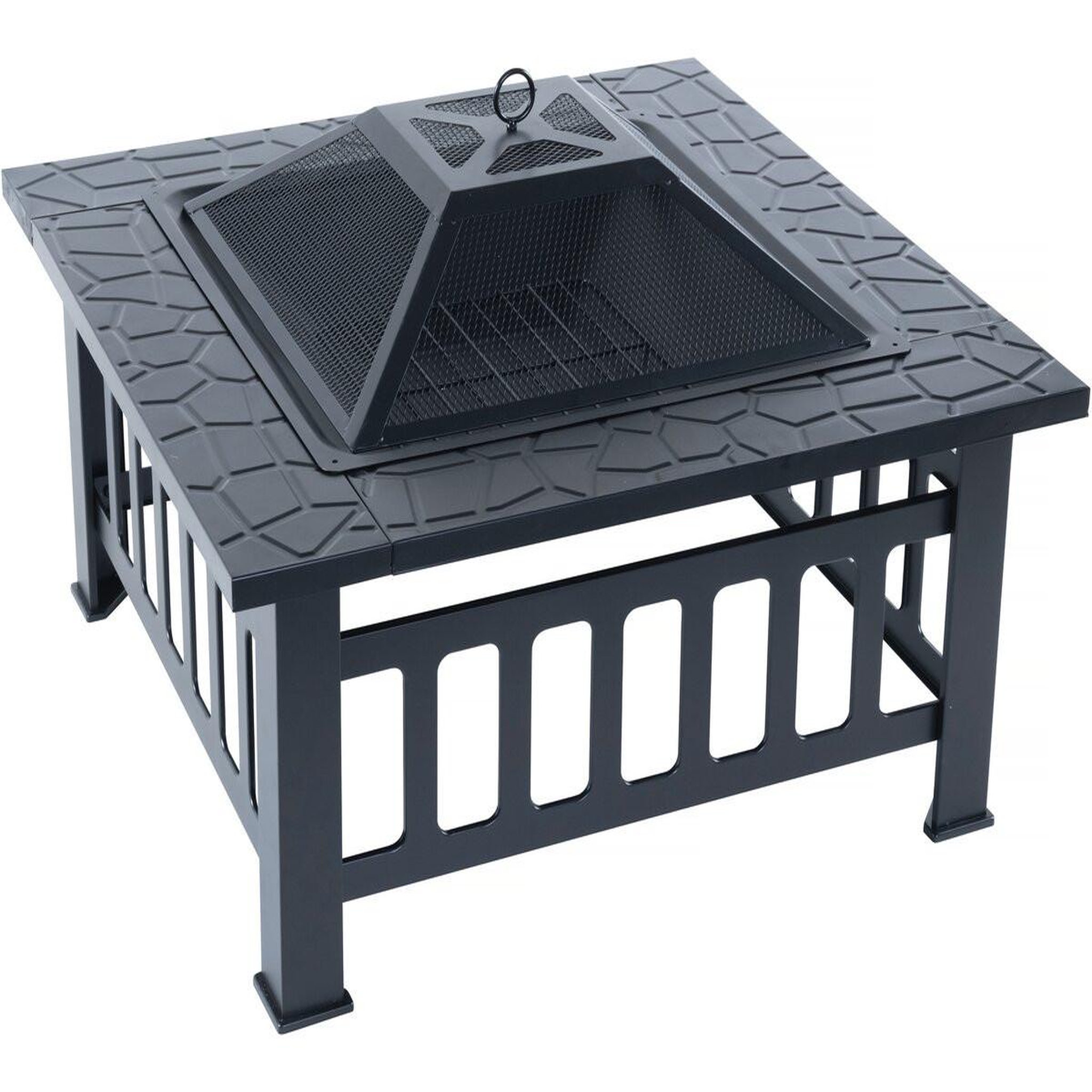 Habitat et Jardin Brasero avec couvercle anti braise  flaméo  - noir