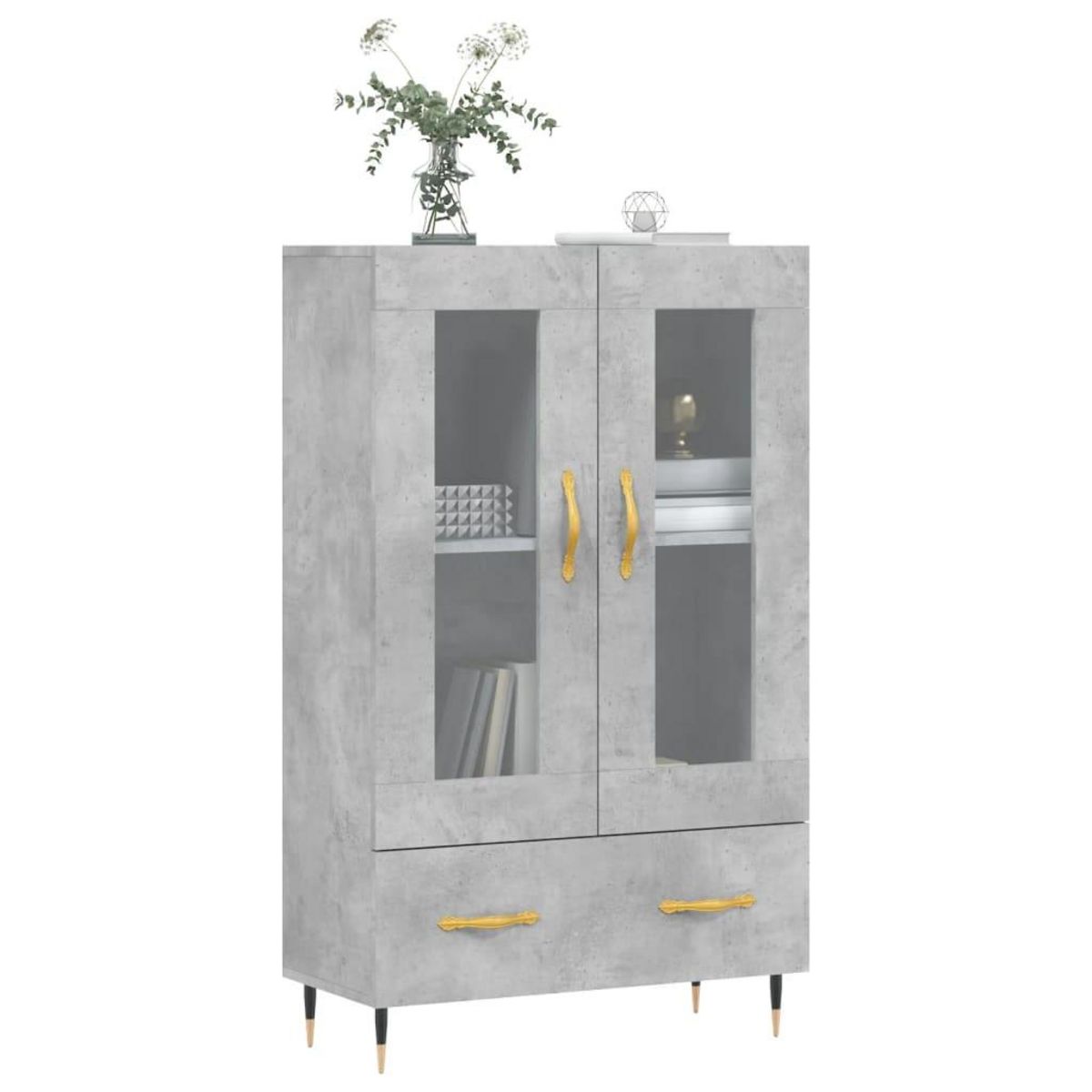 VIDAXL Buffet haut gris beton 69,5x31x115 cm bois d'ingenierie