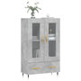 Voir la diapositive 3 : VIDAXL Buffet haut gris beton 69,5x31x115 cm bois d'ingenierie