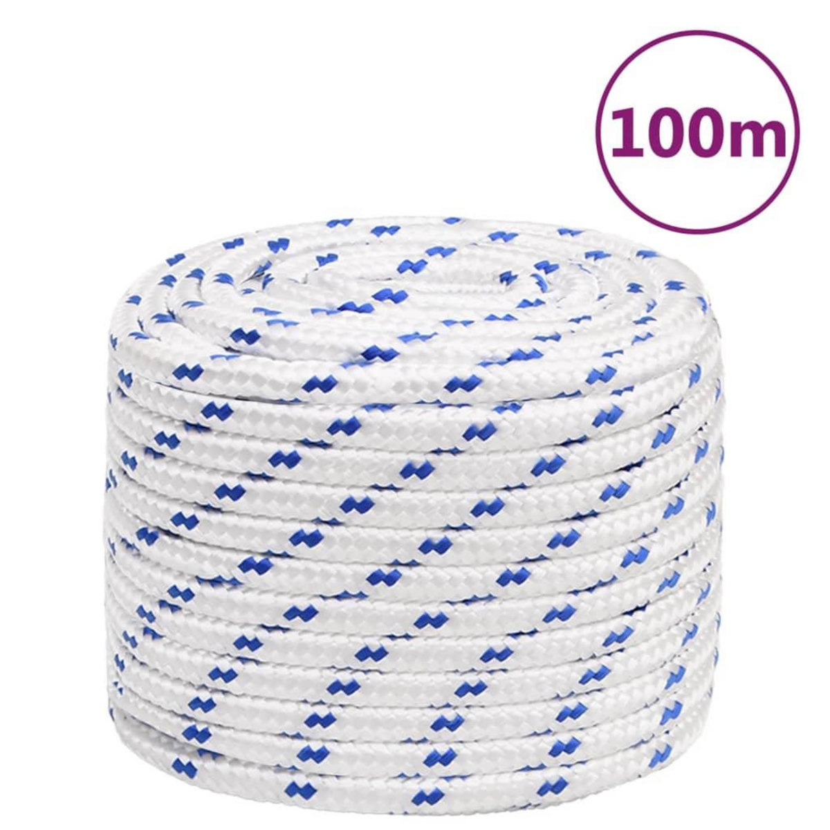 VIDAXL Corde de bateau Blanc 16 mm 100 m Polypropylene