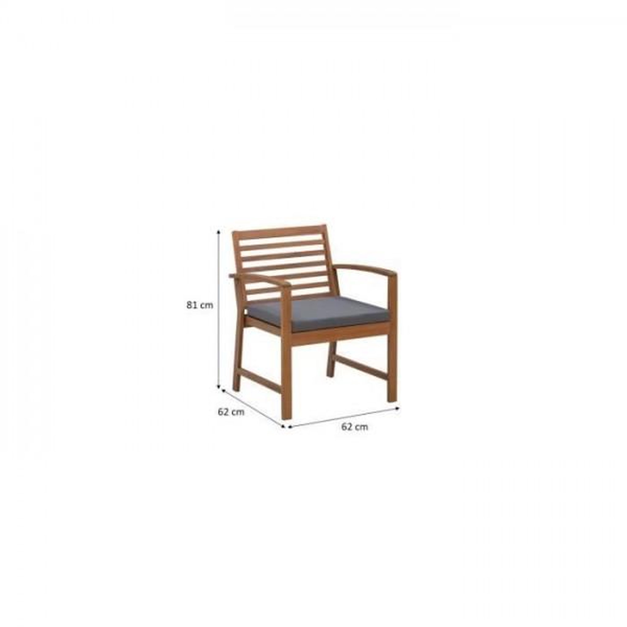 Voir la diapositive 6 : MARKET24 Salon de jardin en bois d'Acacia FSC avec coussins - 2 personnes - Cali - Gris