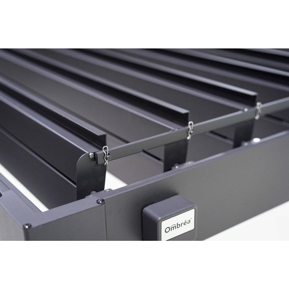 OMBREA Pergola Bioclimatique adossée (2pieds) 3x3m anthracite OMBREA®